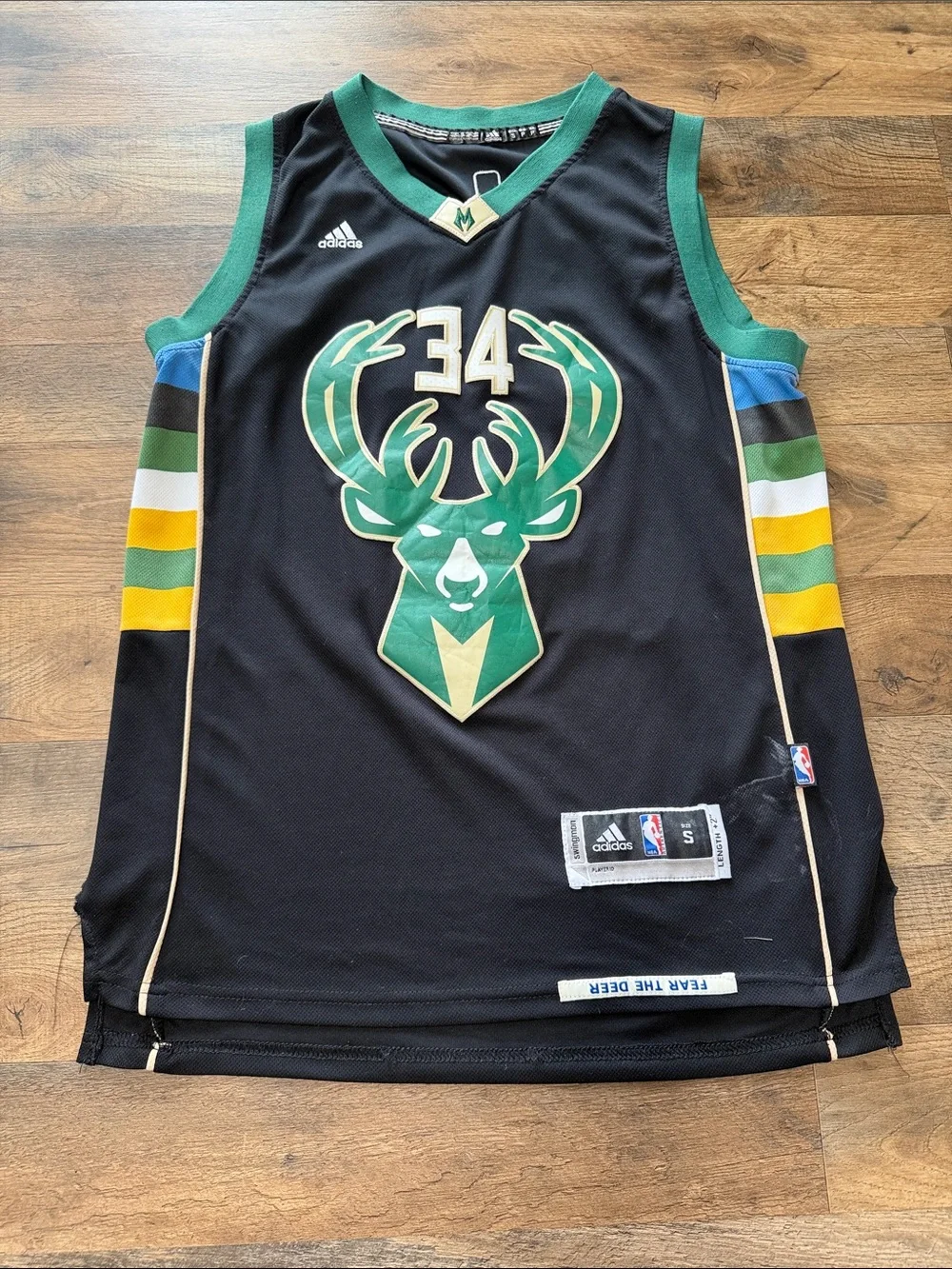 Milwaukee Bucks jersey number 34 for player Giannis Antetokounmpo